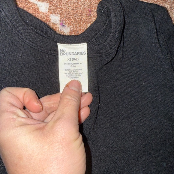 No Boundaries Black Long Sleeve Kids Bodysuit - Picture 2 of 2